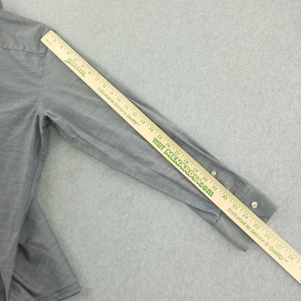 Banana Republic Dress Shirt Mens 16.5 34/35 Gray Slim Fit Long Sleeve Non Iron